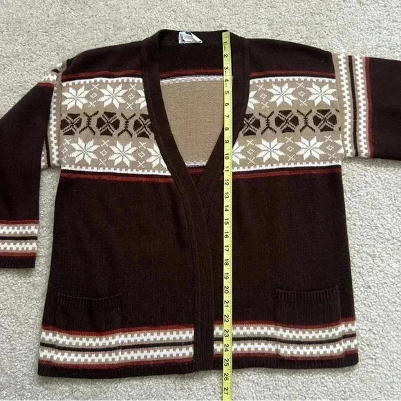 Vintage Sears Vintage Sweater Cardigan Brown Pockets Women’s Size Medium - Picture 4 of 16